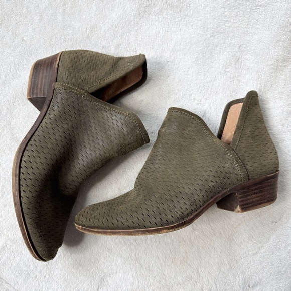 Lucky Brand baley bootie green suede ankle boots size women’s 9 - Picture 3 of 8